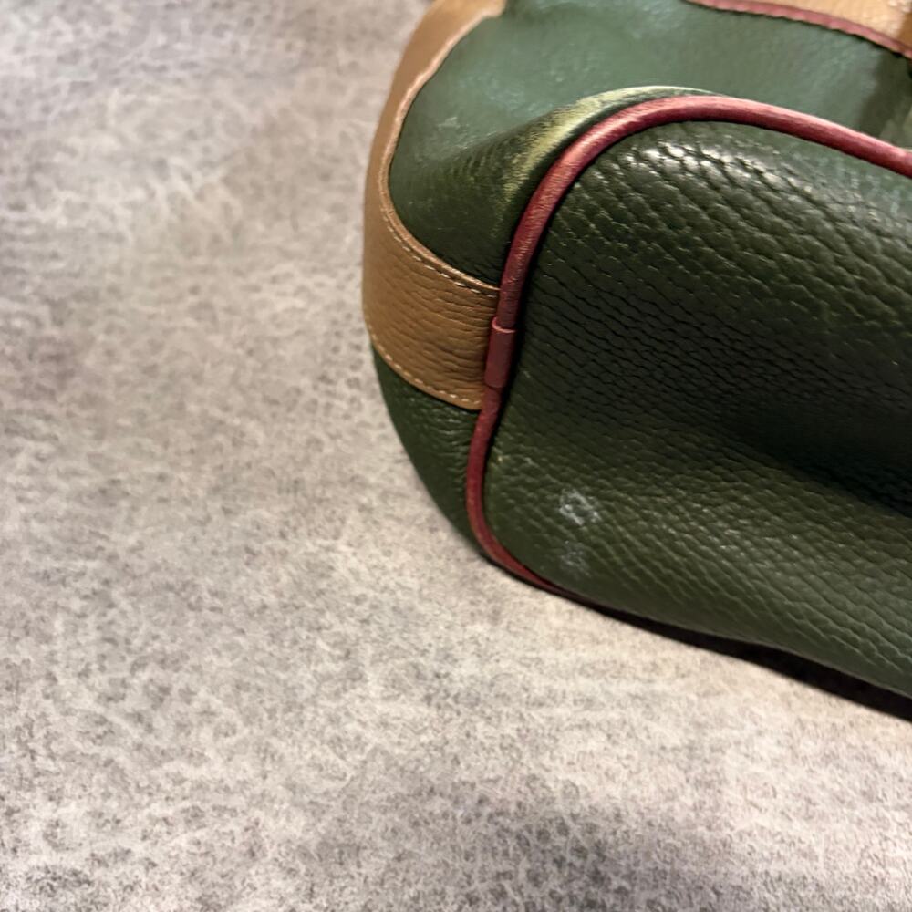 Green Vintage Dooney & Bourke Pebbled Leather Bucket Bag - Picture 4 of 8